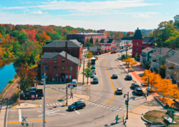 Daytime autumn view of part of downtown Somersworth New Hampshire