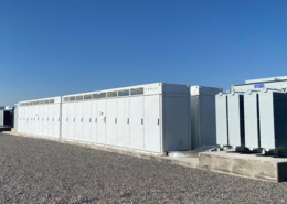 Daytime view of a battery energy storage system enclosure operated by United Power in Colorado