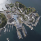 Daytime aerial view of a portion of the CFB Esquimalt base